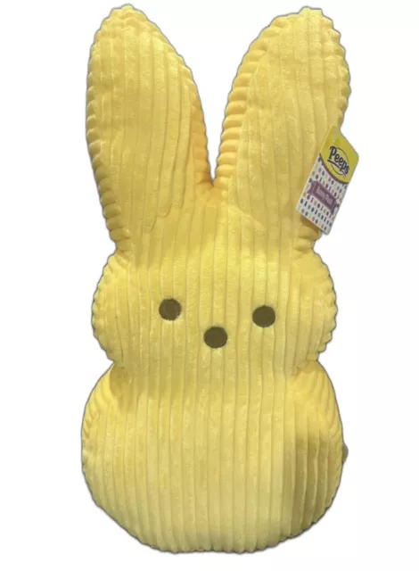 Peeps by Dandee LARGE 16” Yellow Corduroy Ribbed Plush Easter Bunny Rabbit 2024