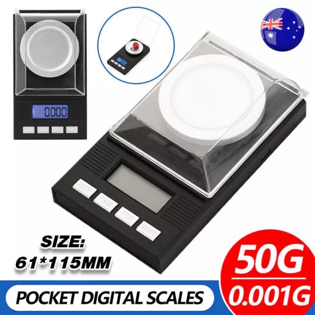 50g/0.001g Digital Milligram Scale High Precision Jewelry Balance Powder Scale