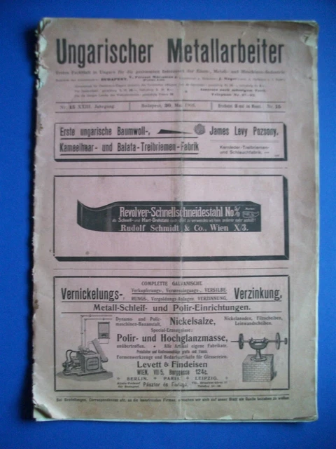 Ungarischer Metallarbeiter, Budapest, Magyar, 1905, Maschinen, Lokomobil, Pumpe