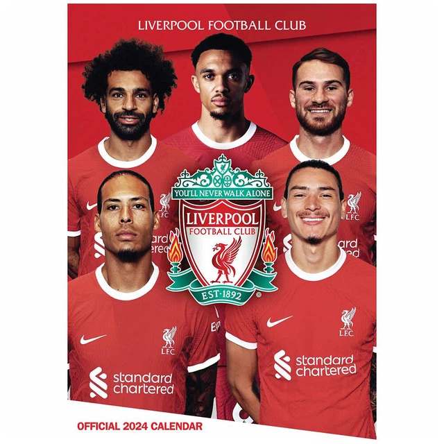 LIVERPOOL FC 2024 A3 Wall Calendar (Official Merchandise) Christmas