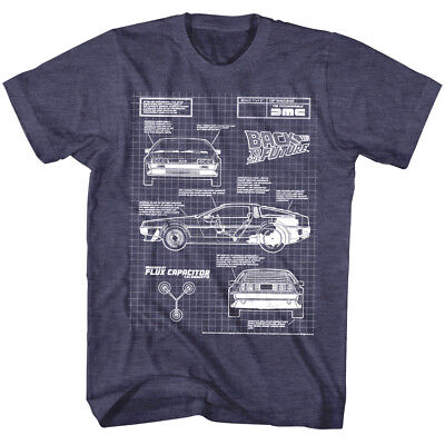 Back to the Future DeLorean Time Machine Haynes Blueprints Men's T Shirt Parody