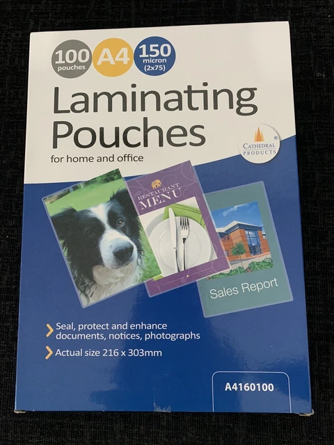Cathedral A4 Laminating Pouches, 150 Micron (Pk-100)