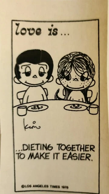 Calcomanía Love is Kim Casali transferencia '76 dieta juntos para facilitar 1,75"x3,5