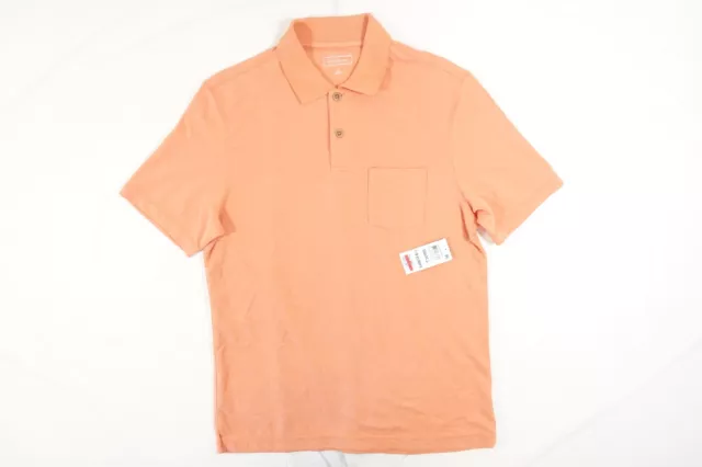 Club Room Mango Salmon Orange Small Soft Pocket Polo Shirt Mens Nwt New