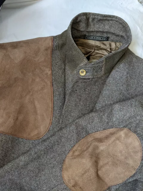 Vtg 42R Orvis THORNPROOF Hunting ENGLAND Tweed Belt patch Wool Elbow Coat Jacket
