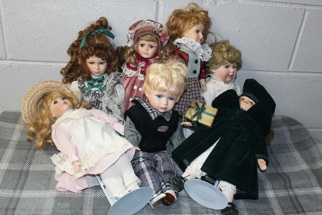 Job Lot Bundle of 7 Porcelain Dolls - The Hamilton Collection  + Leonardo