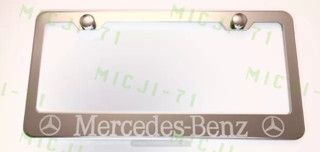 Mercedes Benz With Logo Stainless Steel License Plate Frame Holder Rust Free