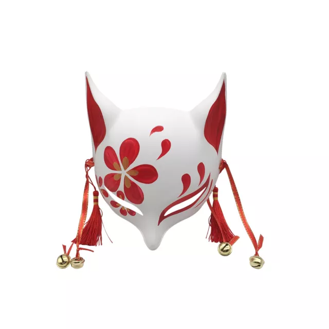 HALF FACE HAND Painted Kitsune Fox Mask for Costume Comic Con Festival ...