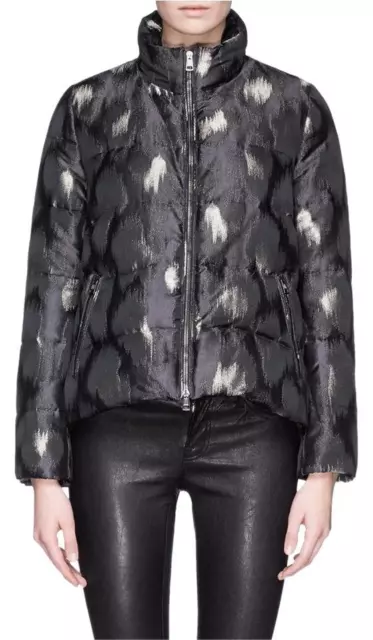 NWT Moncler Y Himawari Bomber Camoflauge Jacquard Jacket Black Women Size 0 XS