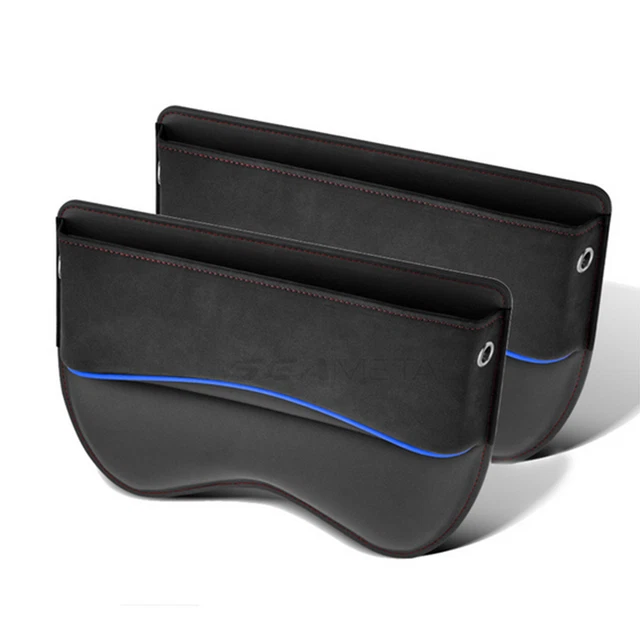 2x Car Seat Gap Storage Boxes Seat Crevice Seam Organizer Bag W/Charging Port