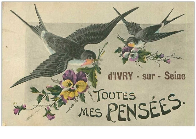 94.IVRY SUR SEINE.n°10693.D'IVRY SUR SEINE TOUT MES PENSEES.BIRISEAUX .FANTAIS