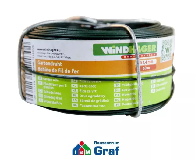 Windhager Fil de Jardin Fleur Enduit de Plastique 60m/1.4mm Vert #86000842