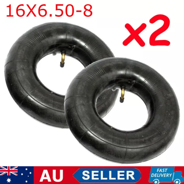 16X6.50-8 Inner Tube for Wide 16" Air Pneumatic Wheel Bent Valve Wheelbarrow 2X