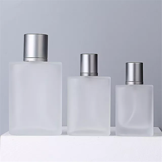 100ml Empty Glass Perfume Spray Bottle Refillable Atomiser Smokey Frosty 30ml