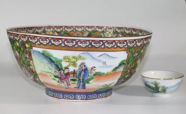 A huge Chinese enamel canton famille rose bowl 1240