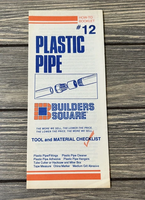 Vintage Builders Square How To Booklet #12 Plastic Pipe Brochure Pamphlet