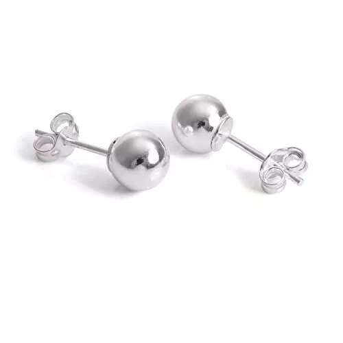 Unique Design 925 Pure Sterling Silver Ball Stud Earrings For Unisex 2.76 Inches