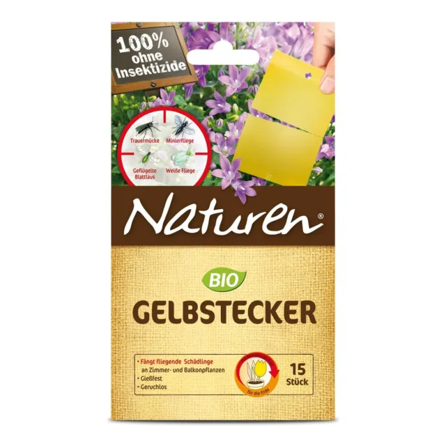 Celaflor Naturen Gelbstecker 15 Pièce - Moustiquaire Phyto-Injection Insectes