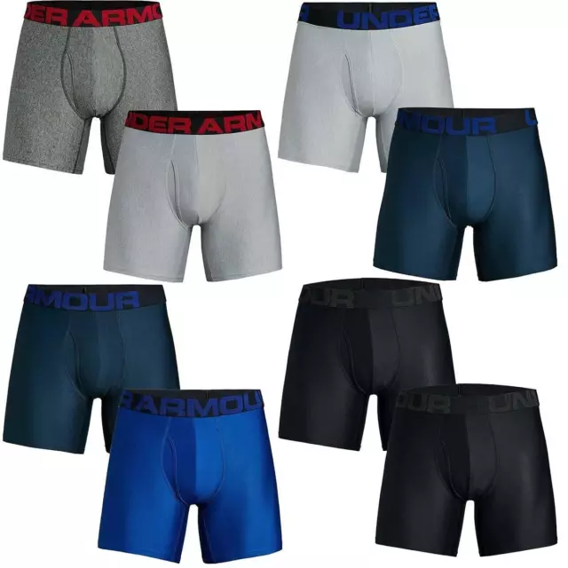 Under Armour Ua Mens Tech 6" Soft Comfort Stretch Boxerjock Underwear 2-Pack