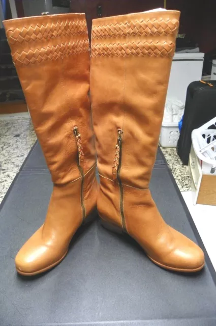 Joie Light Brown Leather Tall Boots 38 / 8