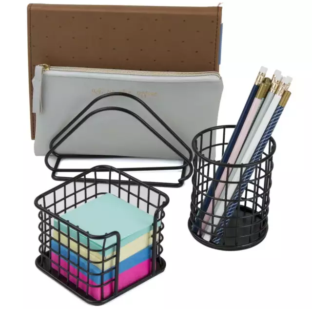 Organizer Set For Home  Wire Metal 5 in 1 Desk Hanging organizer Baskets 3