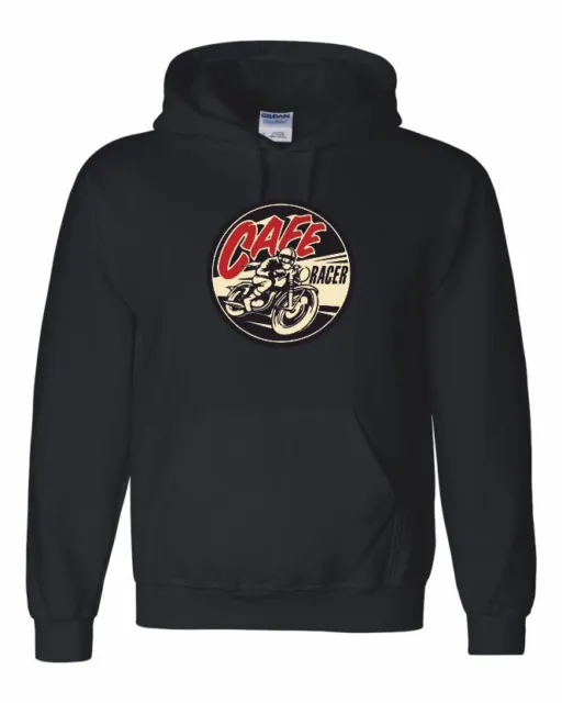 Cafe Racer Old School Style Round  Motorcycle Printed Hoodie in 5 Sizes