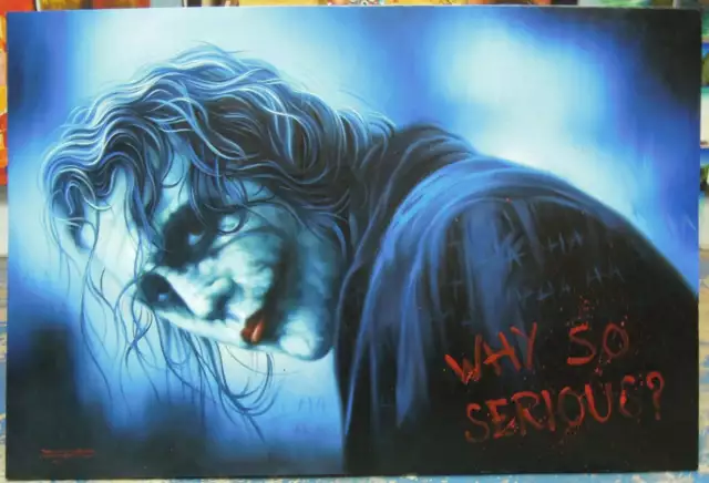 portrait joker tableau peinture huile sur toile / joker oil painting on canvas