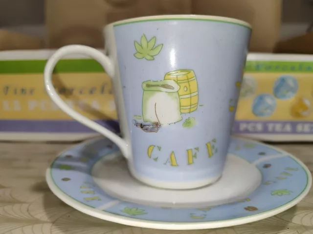 6 Tasse A Café Et 6 Sous Tasse En Porcelaine 3