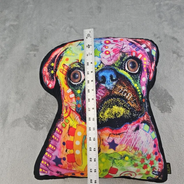 LiLiPi Pillow Multicolor Colorful Neon Tie Dye Dog Pug Realistic Soft Throw 3