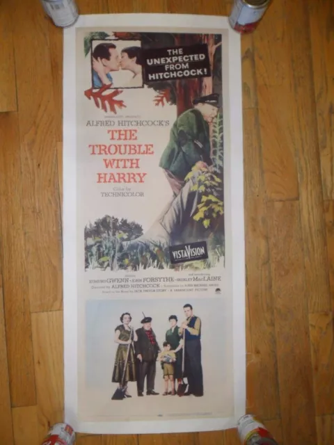 The Trouble With Harry ORIGINAL 1955 INSERT POSTER Alfred Hitchcock LINENBACKED