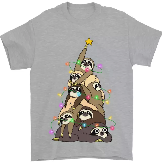 Navidad Pereza Árbol Divertido Navidad Hombre Camiseta 100% Algodón