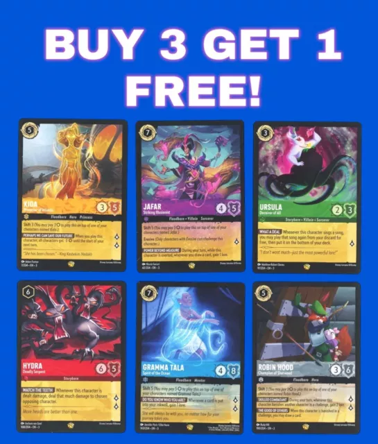 Disney LORCANA INTO THE INKLANDS (BUY 3 GET 1 FREE) You Pick - Complete Your Set