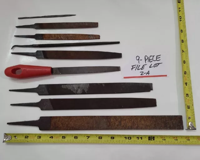 File Mix Lot 10 Black Diamond Nicholson & More Old Rusty Hand Tool Vtg. USA