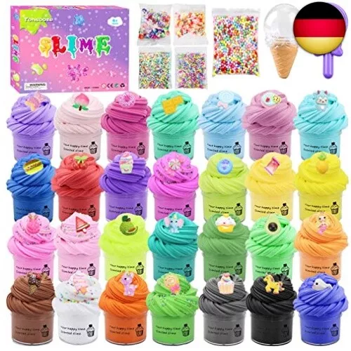 28 Pack Mini Butter Slime, Fun Charms, Fluffy schleim Set Putty Spielzeuge DIY