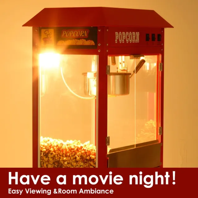 Movie Theater Popcorn Machine 8 oz Kettle Countertop Popper w/ Interior Light US