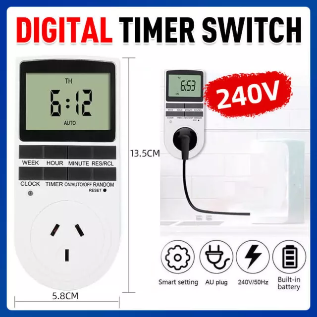Digital Timer Switch Socket Electric Programmable Power 240V AU Plug Clock NEW