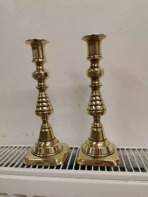 pair of vintage brass candlesticks