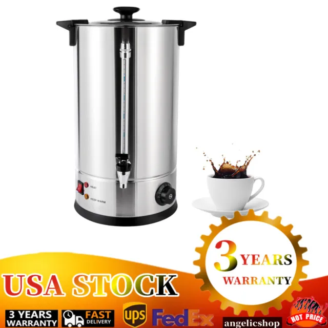 15L Stainless Steel Tea Urn Electric Catering Hot Water Boiler Coffee 1400W
