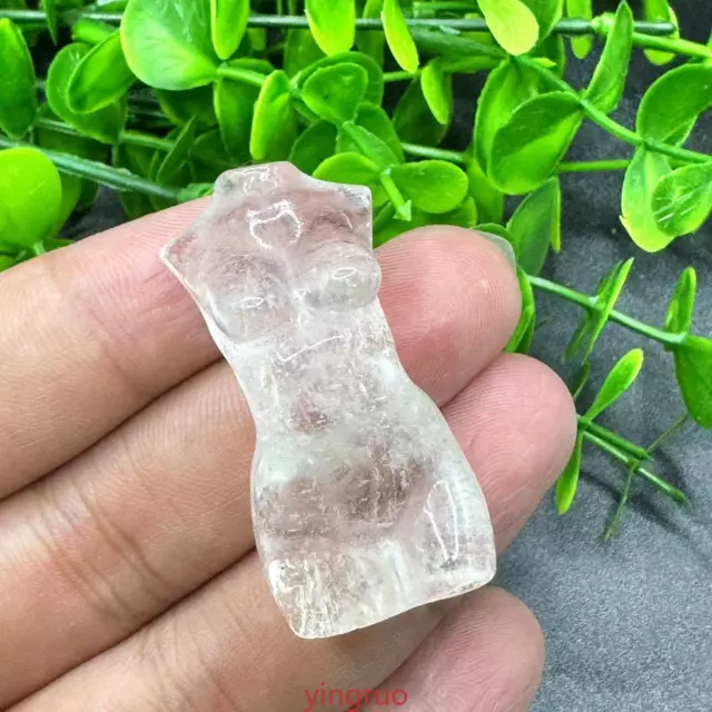 1pc Natural Rock Crystal Quartz female body carved Reiki random 1.5in