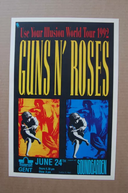 Guns N Roses Concert Tour poster 1992 World Tour --