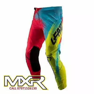 Leatt Gpx 4.5 Adult Pants Red / Lime Motocross Enduro Mx 30" 32"