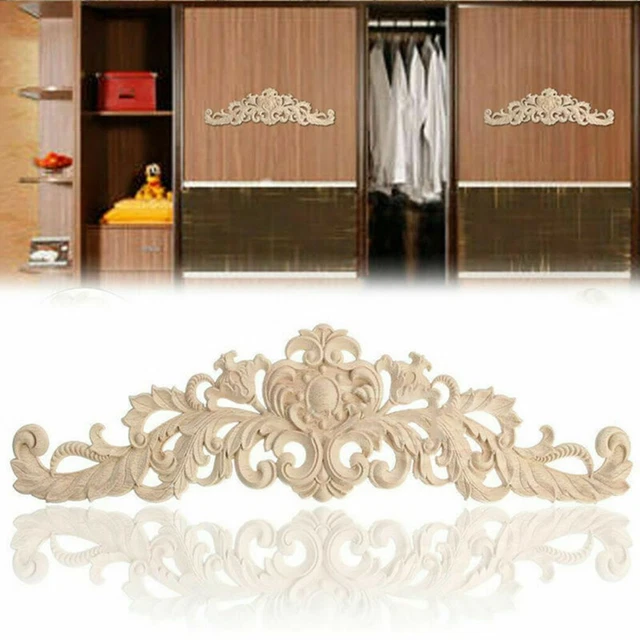 Wooden Carved Applique DIY Decor Furniture Unpainted Mouldings Practical Replace
