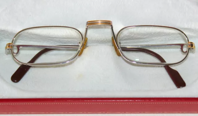 Cartier Brille Demi Lune Platin - Vintage Brillenfassung - Lesebrille