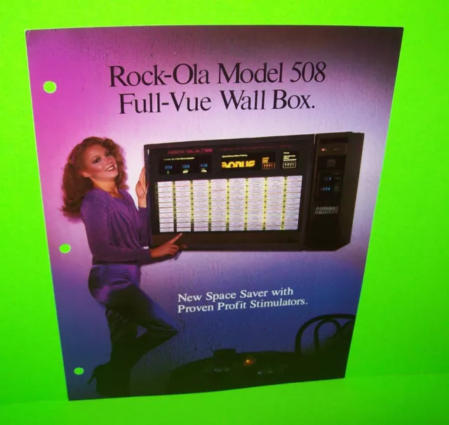 508 WALL BOX By ROCK OLA 1980 ORIGINAL JUKEBOX MUSIC PHONOGRAPH SALES FLYER