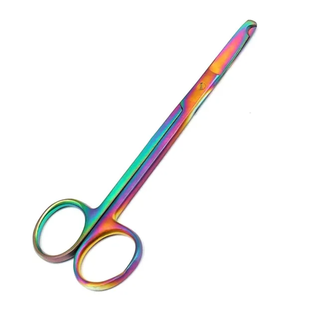 Multi Titanium Color Rainbow Stitch Scissors 5.5" Stainless Steel