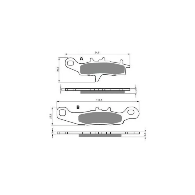 Plaquettes de frein avant Droit Kawasaki KVF 650 Prairie 2002 - 2003