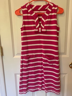 Kate Spade Tropez Dress Pink Stripe Bow Shift Size XS