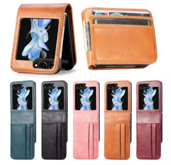 Wallet Card Pocket Slot Coque Cover Case for Samsung Galaxy Z Flip 5 - Z Flip 4
