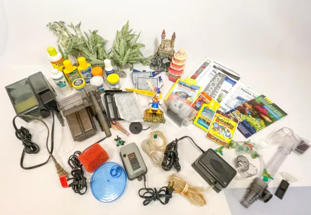Large, 25+ Item Lot Of Fish Tank Supplies and Accessories for 10 Gal Tank