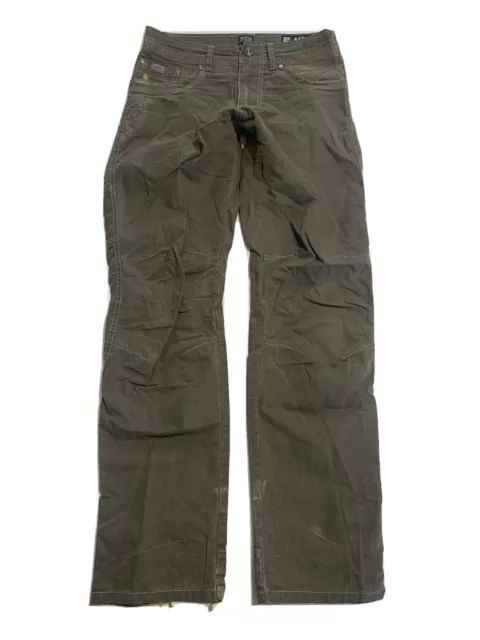 Kuhl RYDR Canvas Work Pants Revolvr Vintage Patina Dye Brown Faded Men Sz 30x34